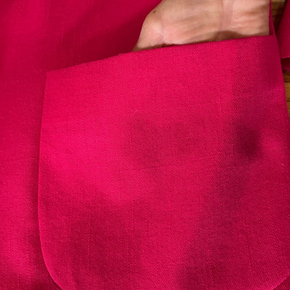 Women’s Fuchsia Lightweight Blazer Jacket - Brand Unknown Large Shoulder Pads - Picture 5 of 10